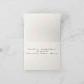 Remerciements Carte de remerciement de second mariage minimalist