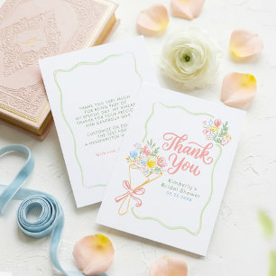 Remerciements Carte de remerciement de shower de mariage Fresh O
