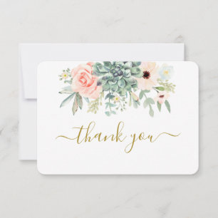 Remerciements carte de remerciement de succulentes
