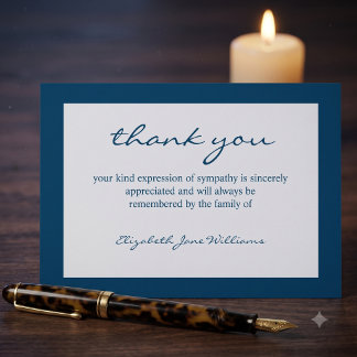 Remerciements Carte de Remerciement Décès Condoléances Bordure B