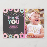 Carte de remerciement Donut Donut Grow Up Fête Ros