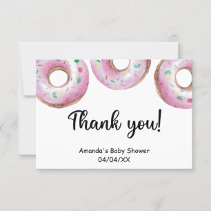 Remerciements Carte de remerciement en aquarelle donuts roses