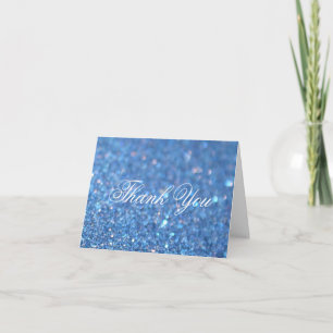 Remerciements Carte de Remerciement - Fab Paillettes Bleues