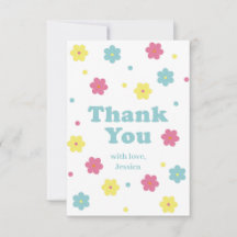 Carte de remerciement Fleur Pastel