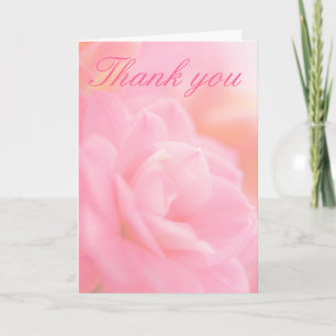 Remerciements Carte de remerciement fleur rose pastel