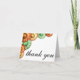 Remerciements Carte de remerciement Fleurs pastel Corail pêche m