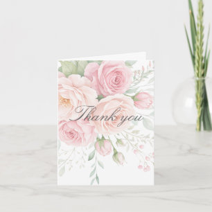 Remerciements carte de remerciement fleurs roses roses tendres