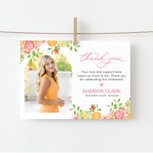Remerciements Carte de remerciement Floral Citron fraîchement di