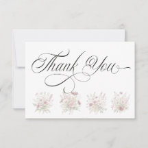 Carte de remerciement florale de printemps Soft Bl