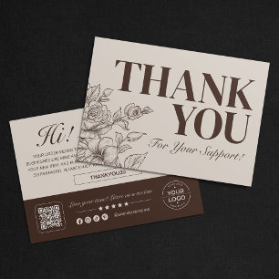 Remerciements Carte de remerciement florale élégante pour petite