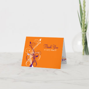 Remerciements Carte de remerciement florale Orange Violet Blanc 