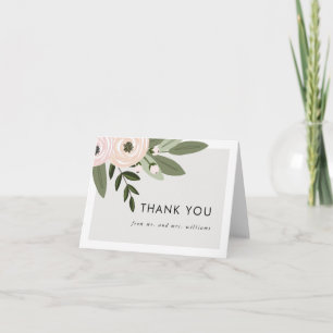 Remerciements Carte de remerciement florale pour mariage
