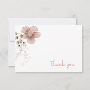 Remerciements Carte de remerciement florale rose vintage