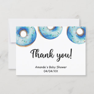 Remerciements Carte de remerciement gâteau bleu aquarelle