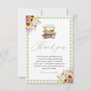 Remerciements Carte de remerciement Green Gingham Fresh Off The
