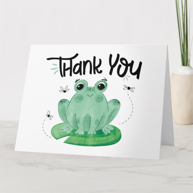 Remerciements Carte de remerciement grenouille mignonne (Devant)