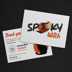 Remerciements Carte de remerciement Halloween Chat Noir Spooky &