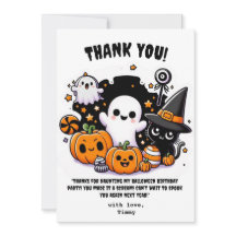 Carte de remerciement Halloween Cute Boo pour Anni