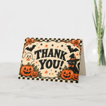 Carte de remerciement Halloween vintage | Gentil f