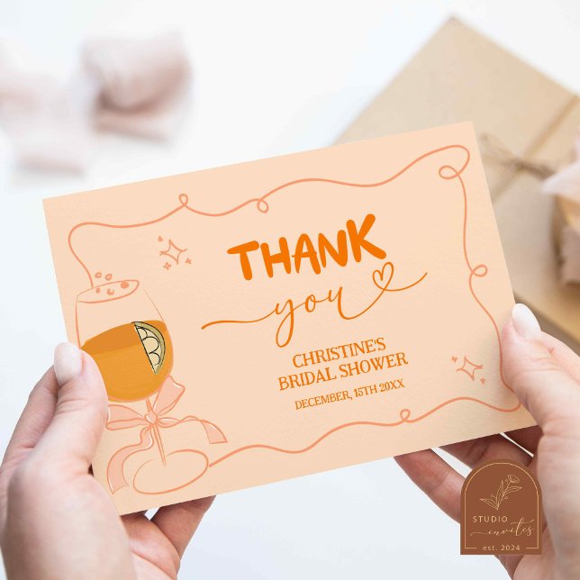 Remerciements Carte de remerciement Love at First Spritz (Créateur téléchargé)