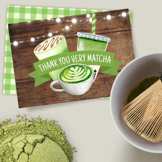 Remerciements Carte de remerciement Matcha Flat (Créateur téléchargé)
