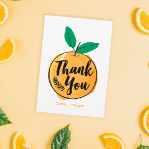Remerciements Carte de remerciement orange Custom Cutie