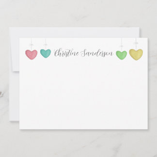 Remerciements Carte de remerciement personnalisée avec coeurs en