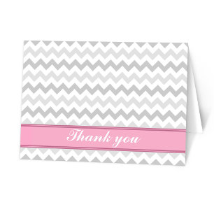 Remerciements Carte de remerciement personnalisée Grise Chevron