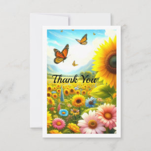 Remerciements Carte de remerciement personnalisée Tournesol pour