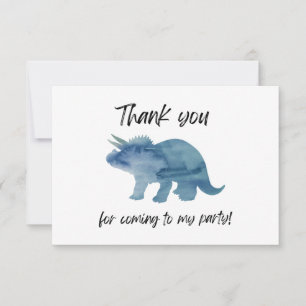 Remerciements Carte de remerciement plate Triceratops dinosaure 