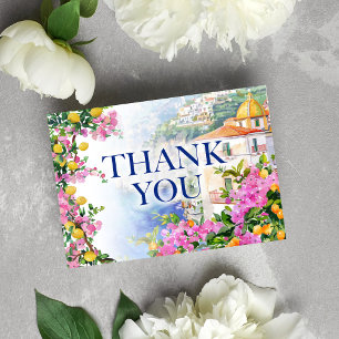 Remerciements Carte de remerciement pliée aux citrons roses de l