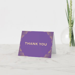 Remerciements Carte de remerciement pliée avec cadre à paillette