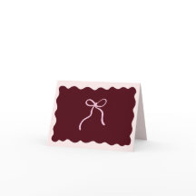 Carte de remerciement pliée burgundy minimaliste