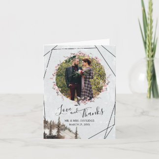 Remerciements Carte de remerciement pliée Forêt et Corbeau