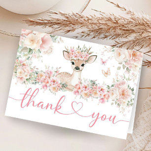 Remerciements Carte de remerciement pliée pour Baby Shower Fille