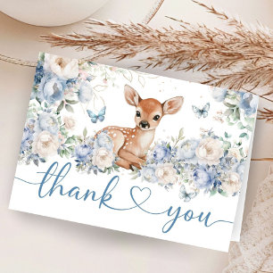 Remerciements Carte de remerciement pliée pour Baby Shower garço