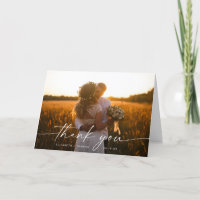Carte de remerciement pliée pour photo de mariage