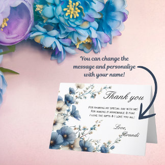 Remerciements Carte de remerciement pliée Something Blue Before