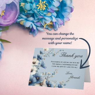 Remerciements Carte de remerciement pliée Something Blue Before