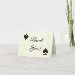Remerciements Carte de Remerciement Pliée Vintage Casino Amour