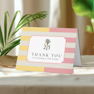 Remerciements Carte de remerciement pour 25e anniversaire Palm B