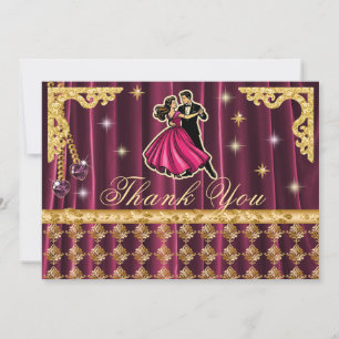 Remerciements Carte de remerciement pour 70 ans avec danseurs en