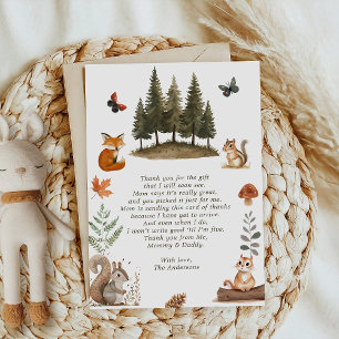 Remerciements Carte de remerciement pour baby shower «Animaux de