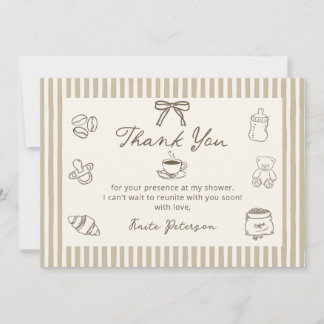 Remerciements Carte de remerciement pour Baby Shower Baby is Bre