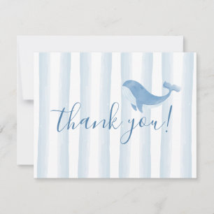 Remerciements Carte de remerciement pour Baby Shower Baleine Ble
