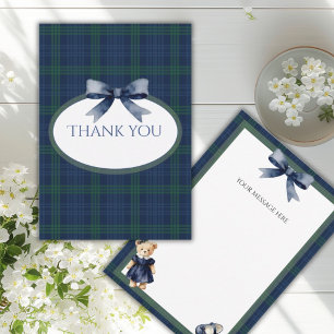 Remerciements Carte de remerciement pour Baby Shower Bleu & Vert