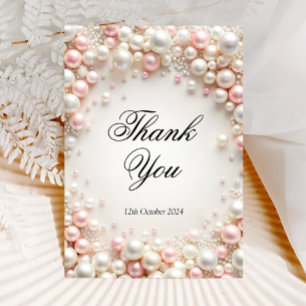 Remerciements Carte de remerciement pour Baby Shower Blush Perle