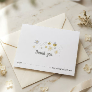 Remerciements Carte de remerciement pour Baby Shower Bumble Bee