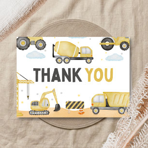 Remerciements Carte de remerciement pour Baby Shower Constructio