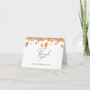 Remerciements Carte de remerciement pour baby shower d'automne a